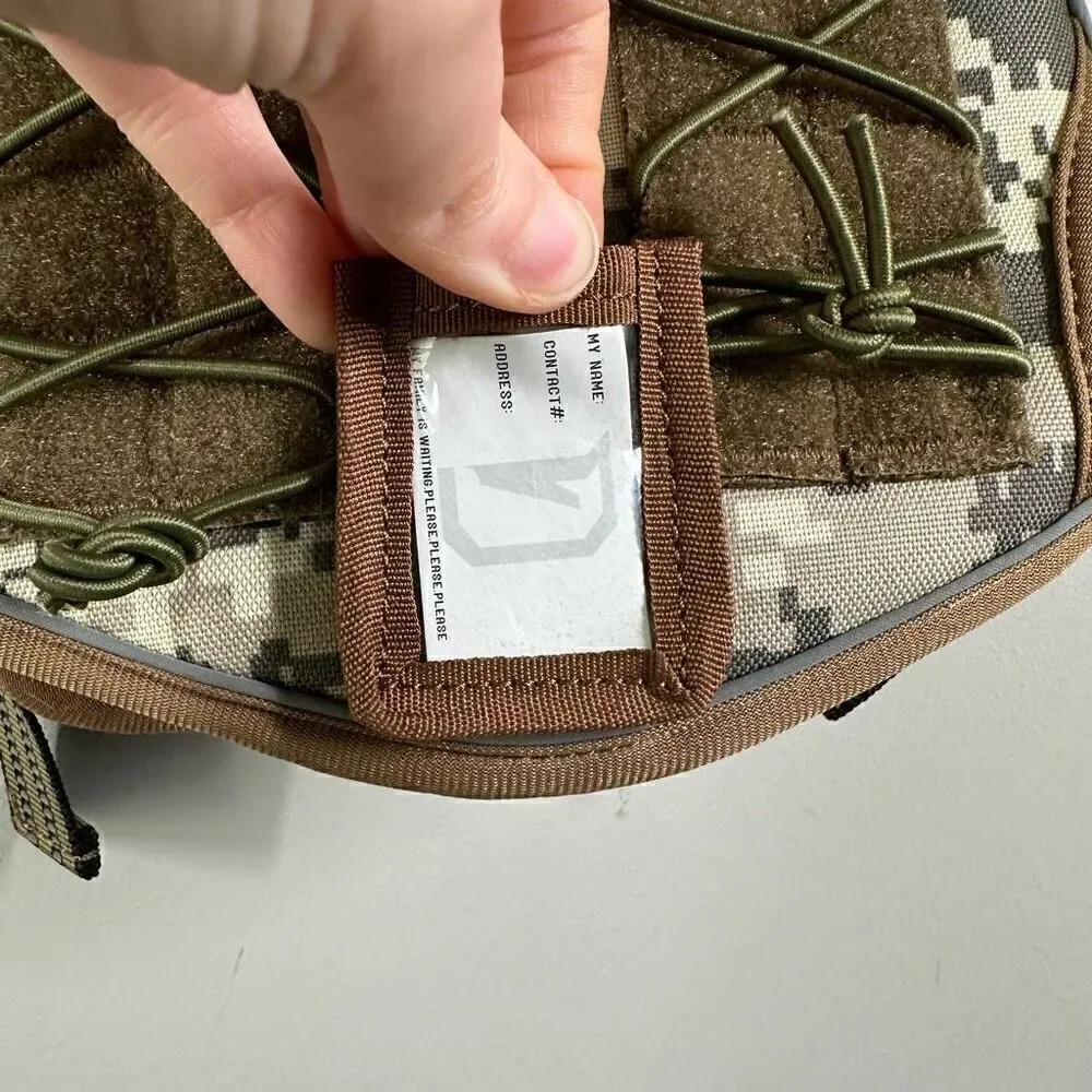 Tactical dog harness vest hiking camo print size medium